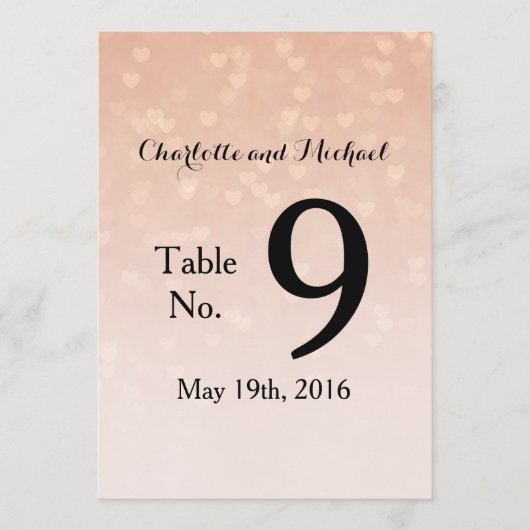 Scattered Hearts Dusty Rose Ombre Einladung (Vorderseite)