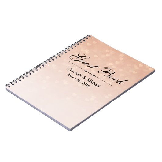 Scattered Hearts Dusty Rose Ombre Notizblock (Linke Seite)