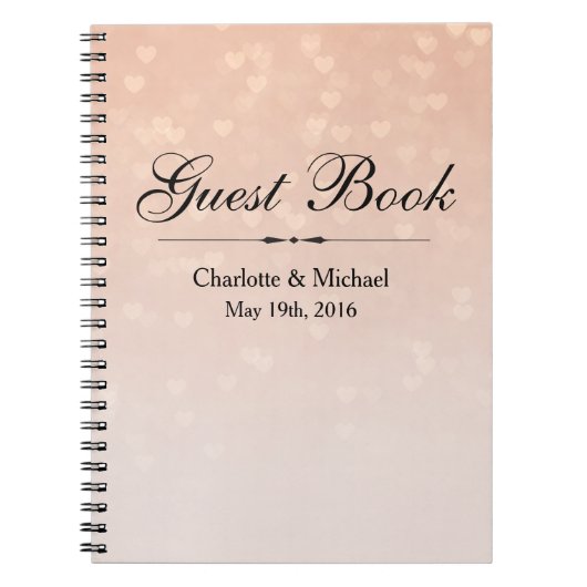 Scattered Hearts Dusty Rose Ombre Notizblock (Vorderseite)