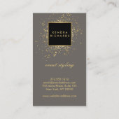 Scattered Imitate Gold Confetti auf Modern Grau Visitenkarte (Rückseite)
