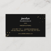 Scattered Imitate Gold Confetti Circle auf Black Visitenkarte (Rückseite)