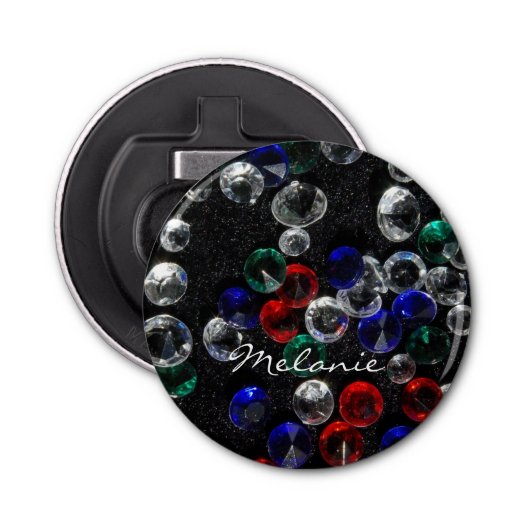 Scattered Jewels and Gemstones Personalised Flaschenöffner (Vorderseite)