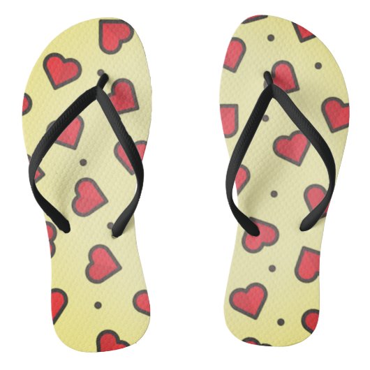 Scattered Red Hearts Summer Sandal Flip Flops Badesandalen (Fußbett)