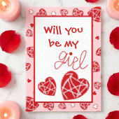 Scattered Red Hearts Valentine Card Karte