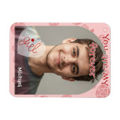 Scattered Red Hearts Valentine Card Magnet (Horizontal)