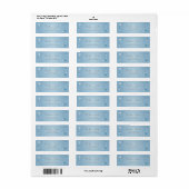 Scattered Snowflakes Holiday Address Labels (blau) (Vorne)
