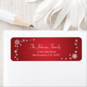 Scattered Snowflakes Holiday Address Labels (rot) (Insitu)