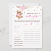 Scattergories Game Baby Shooter Teddy Bear Card Einladung (Vorderseite)