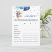 Scattergories Game Baby Shooter Teddy Bear Card Einladung (Stehend Vorderseite)