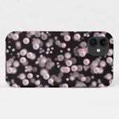 Scatterings von rosa und weißen Perlen auf schwarz Case-Mate iPhone Hülle (Rückseite (Horizontal))