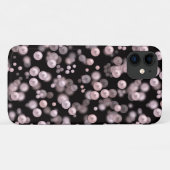 Scatterings von rosa und weißen Perlen auf schwarz Case-Mate iPhone Hülle (Rückseite (Horizontal))