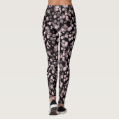 Scatterings von rosa und weißen Perlen auf schwarz Leggings (Rückseite)