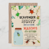 SCAVENGER HUNT Bug Party Einladung (Vorne/Hinten)