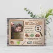 SCAVENGER HUNT FOTO KINDERGEBURTSTAG PARTY INVITE EINLADUNG (Stehend Vorderseite)