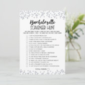 Scavenger Hunt Hen Party Editable Game Card Einladung (Stehend Vorderseite)