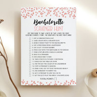 Scavenger Hunt Hen Party Editable Game Card