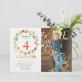 Scavenger Hunt Naturlehrpfad Aquamarines Foto Gebu Einladung (Stehend Vorderseite)