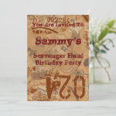 Scavenger Jagd Birthday Einladung (Stehend Vorderseite)