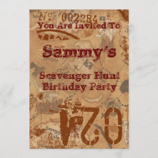 Scavenger Jagd Birthday Einladung