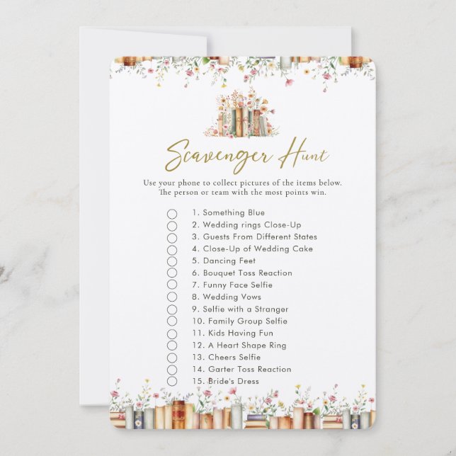 Scavenger Jagd Neues Kapitel Brautparty Spiel (Vorderseite)