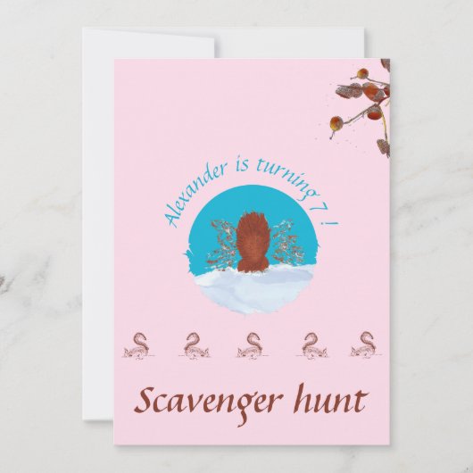 Scavenger jagen lustiges Eichhörnchen graben auf p Einladung (Vorderseite)