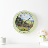 Scawgill Bridge over River Aiken Lake District Ver Große Wanduhr (Zuhause)