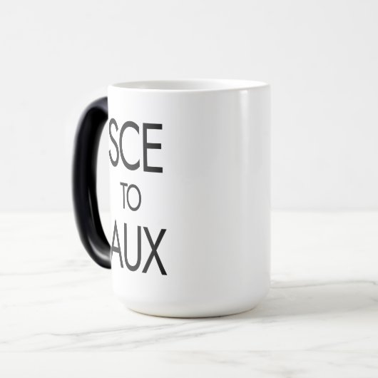 SCE als Funny Space Race und Rocket Science Verwandlungstasse (Vorderseite Links)