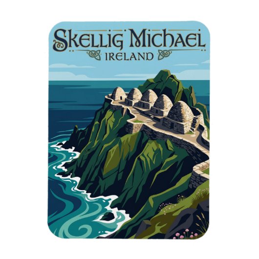 Sceilg Mhichíl Irland Magnet (Vertikal)