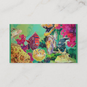Scene Business Card Tropical Fish Coral Reef Ocean Visitenkarte