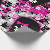 Scene Girl Skull Wrapping Paper Geschenkpapier (Ecke)