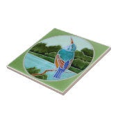 Scene mit Kingfisher c1900 T+R Boote Antique Repro Fliese (Seite)