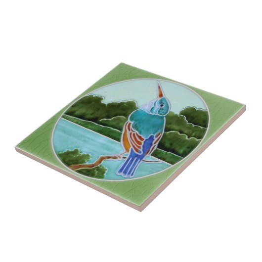 Scene mit Kingfisher c1900 T+R Boote Antique Repro Fliese (Seite)