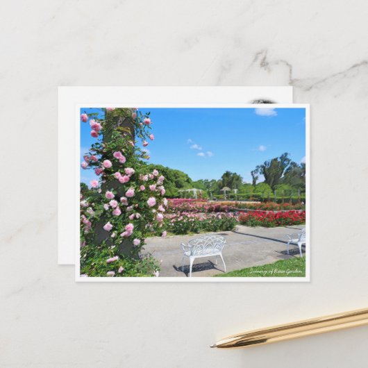 Scenery of Rose Garden ポストカード Postkarte (Vorderseite/Rückseite Beispiel)