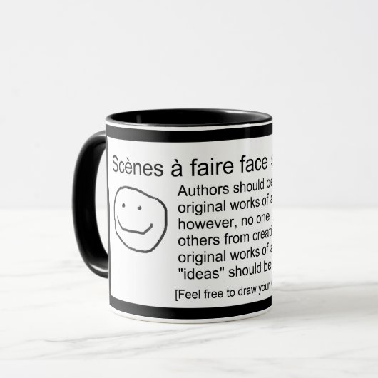 Scènes à faire face sagte.. Die Autoren sollten be Tasse (Vorderseite Links)