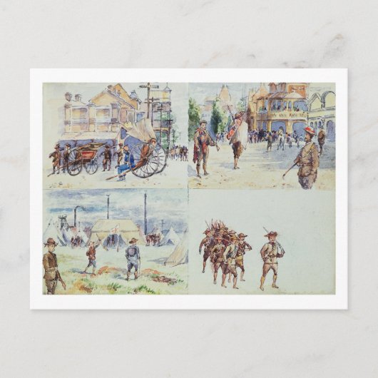 Scenes Four from the Boer War, from a sketchbook, Postkarte (Vorderseite)