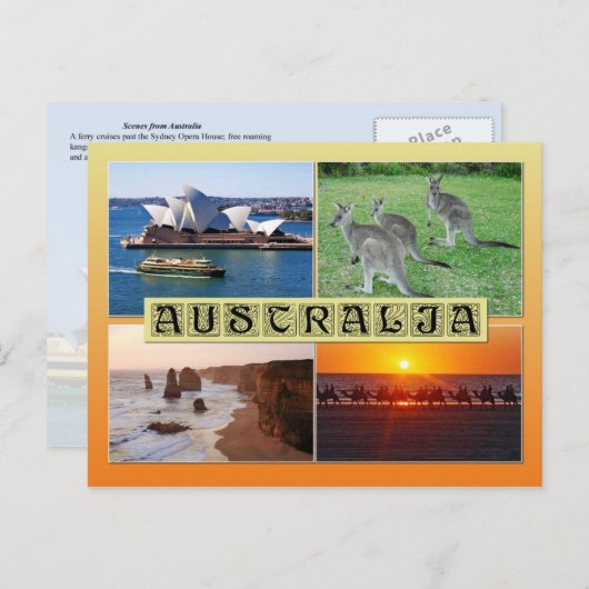 Scenes from Australia Postkarte (Vorne/Hinten)