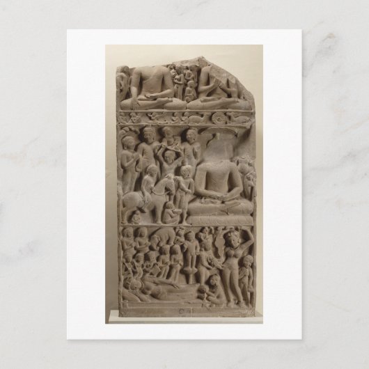 Scenes from Buddha's life, Sarnath, Uttar Pradesh Postkarte (Vorderseite)