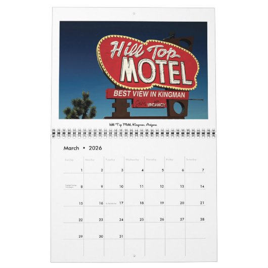 Scenes from Historic Route 66 Kalender (Mär 2026)