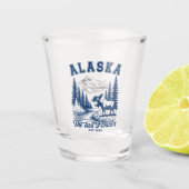 Scenic Alaska Nature and Moose Design Schnapsglas (Vorderseite)