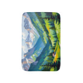 Scenic Alpine Landscape – Lush Valley and Snow Badematte (Vorderseite Vertikal)