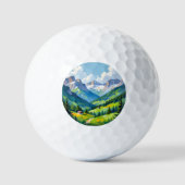 Scenic Alpine Landscape – Lush Valley and Snow Golfball (Vorderseite)
