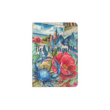 Scenic Boho Tropical Watercolor Floral Collage