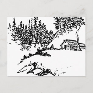 Scenic Cabin Post Card Postkarte