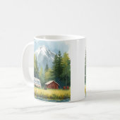 Scenic Caravan Camping Illustration Mug Kaffeetasse (Vorderseite Links)
