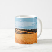 Scenic Country Path Golden Field Retro Kaffeetasse (VorderseiteRechts)