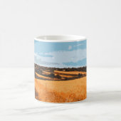 Scenic Country Path Golden Field Retro Kaffeetasse (Mittel)