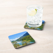 Scenic Lake Mountain Reflection Photo Getränkeuntersetzer (Rechte Seite)