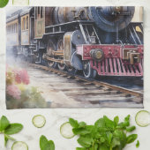 Scenic Landscape a Victorian Train Geschirrtuch (Gefaltet)
