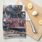 Scenic Landscape a Victorian Train Geschirrtuch (Viertel Falte)