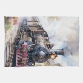 Scenic Landscape a Victorian Train Geschirrtuch (Horizontal)